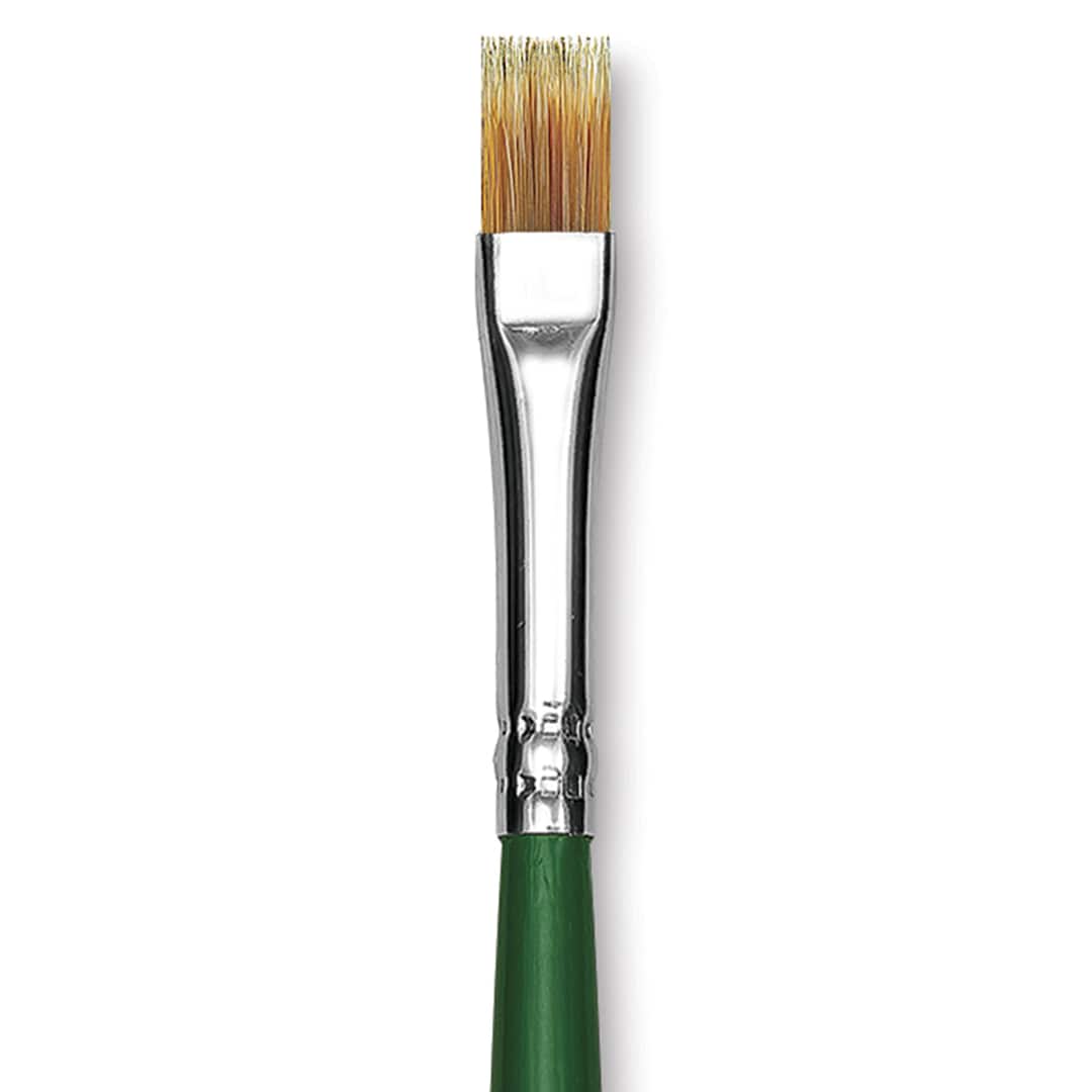 Open in modal - Blick Economy Golden Nylon Brush - Bright, Long Handle, Size 8 close up