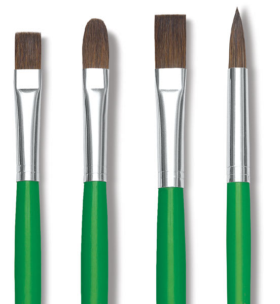 Open in modal - Blick Economy Sable Brushes - 4 styles of Brushes upright