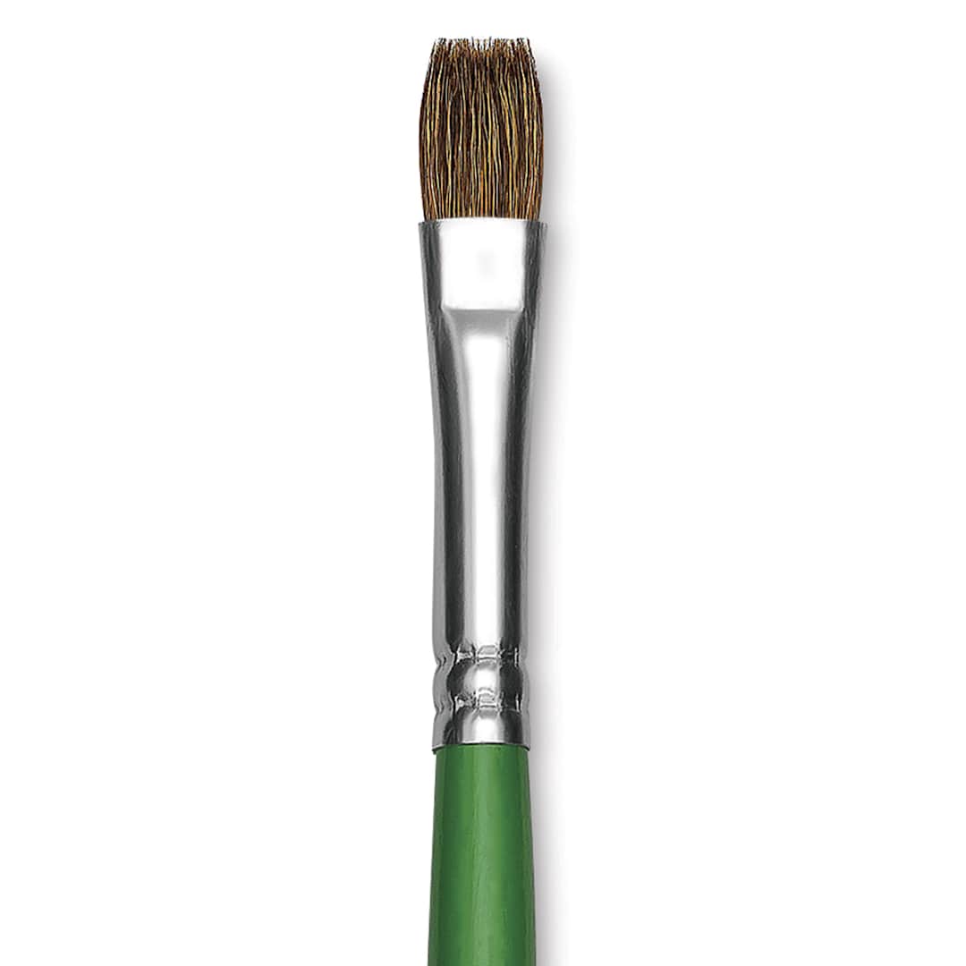 Open in modal - Blick Economy Sable Brush - Flat, Long Handle, Size 10 close up