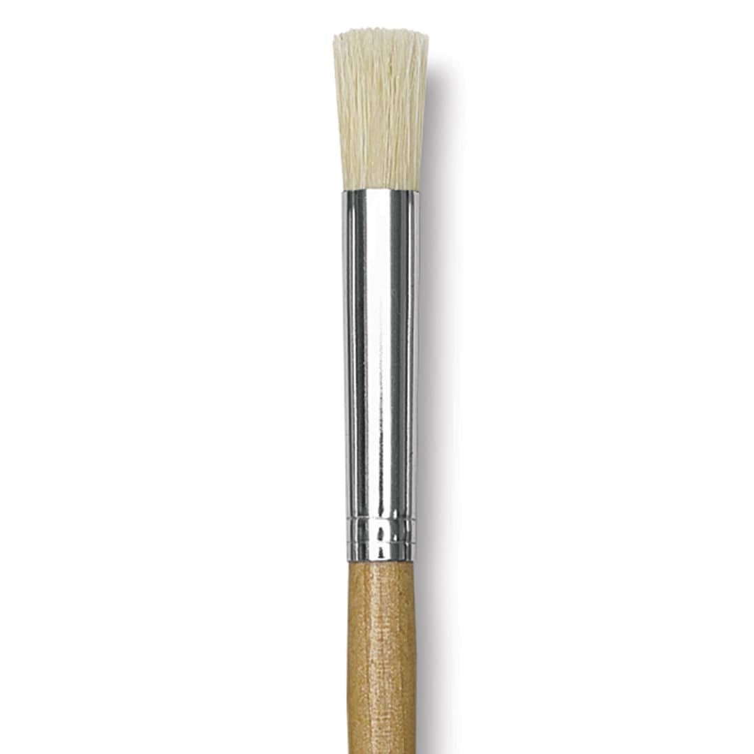 Open in modal - Blick Economy White Bristle Brush - Stencil, 3/8" close up