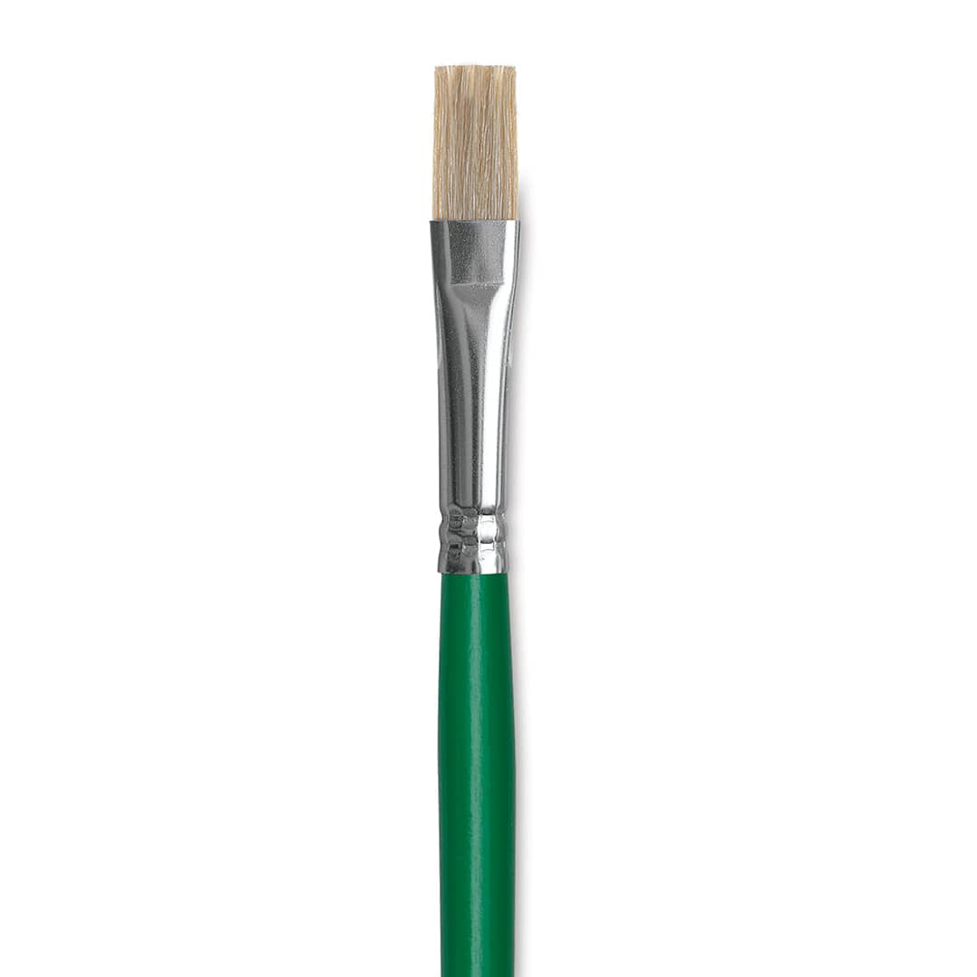 Open in modal - Blick Economy White Bristle Brush - Bright, Size 12 close up