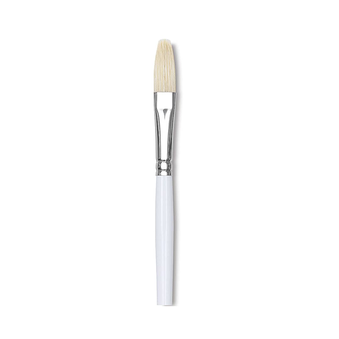 Open in modal - Bob Ross Hog Bristle Brush - Filbert, Size 6 close-up of brush