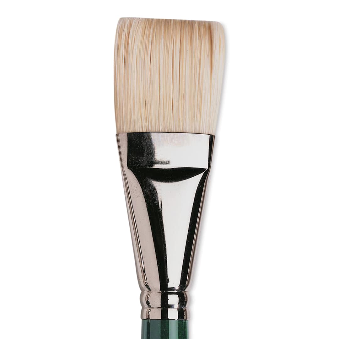 Open in modal - Winsor & Newton Winton Hog Bristle Brush - Bright, Long Handle, Size 16