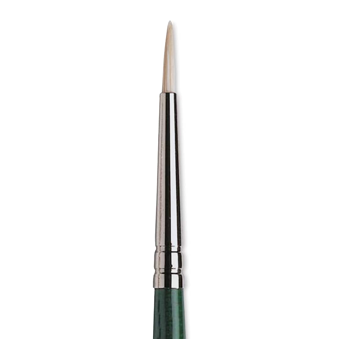 Open in modal - Winsor & Newton Winton Hog Bristle Brush - Round, Long Handle, Size 1