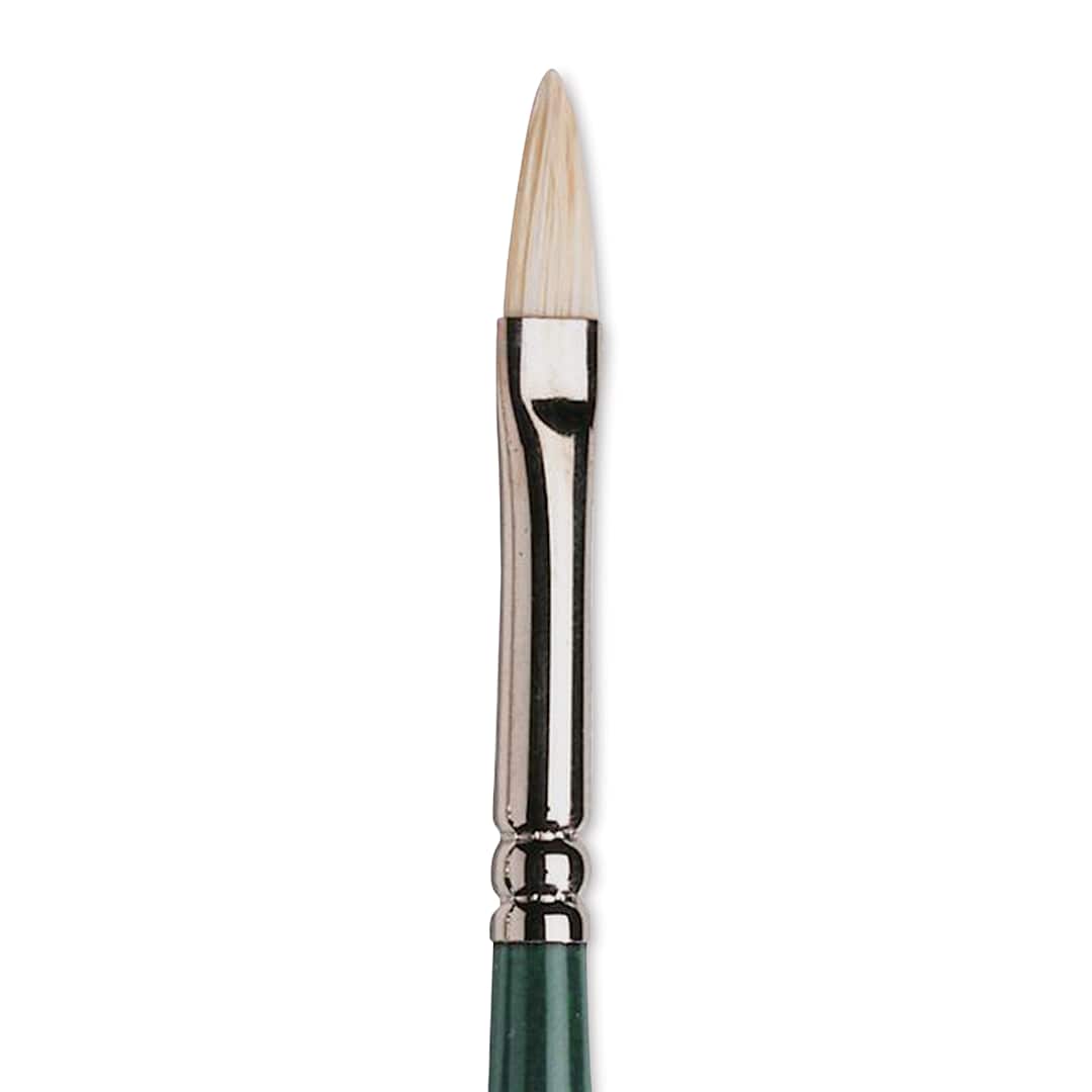 Open in modal - Winsor & Newton Winton Hog Bristle Brush - Filbert, Long Handle, Size 1