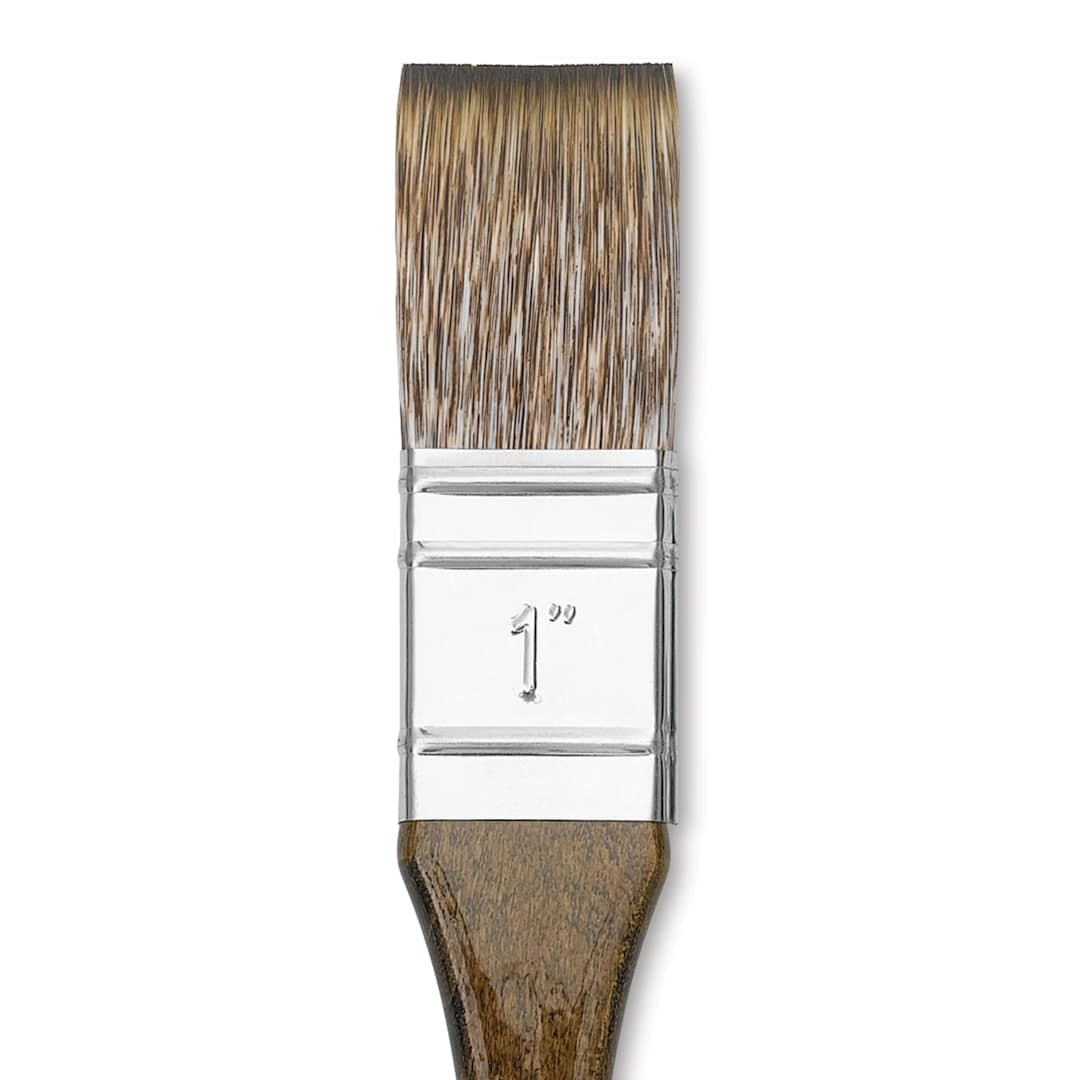 Open in modal - Winsor & Newton Monarch Mongoose Brush - Glazing, Short Handle, 1", close up