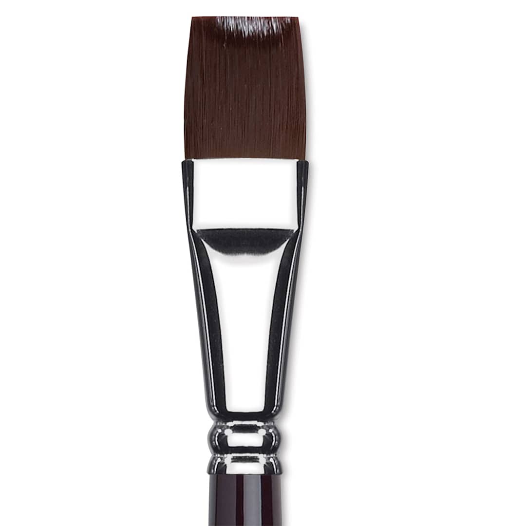 Open in modal - Winsor & Newton Galeria Brush - One Stroke, Size 3/4", Short Handle (close-up to show brush head)