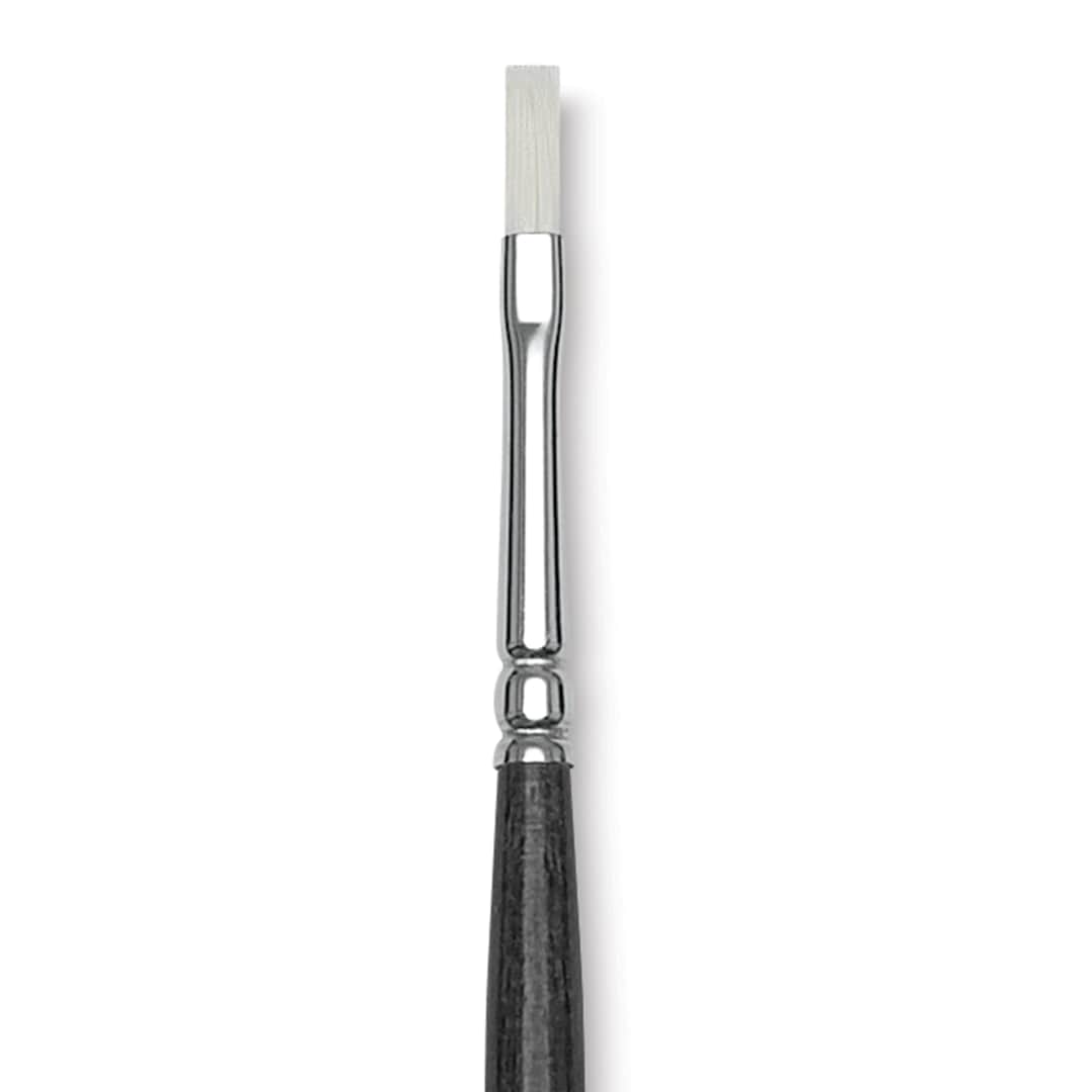 Open in modal - Blick Studio Synthetic Brush - Flat, Long Handle, Size 4, close-up