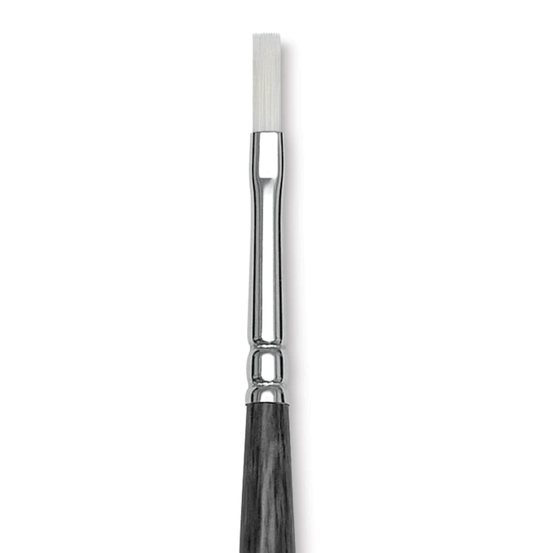 Open in modal - Blick Studio Synthetic Brush - Flat, Long Handle, Size 6, close-up