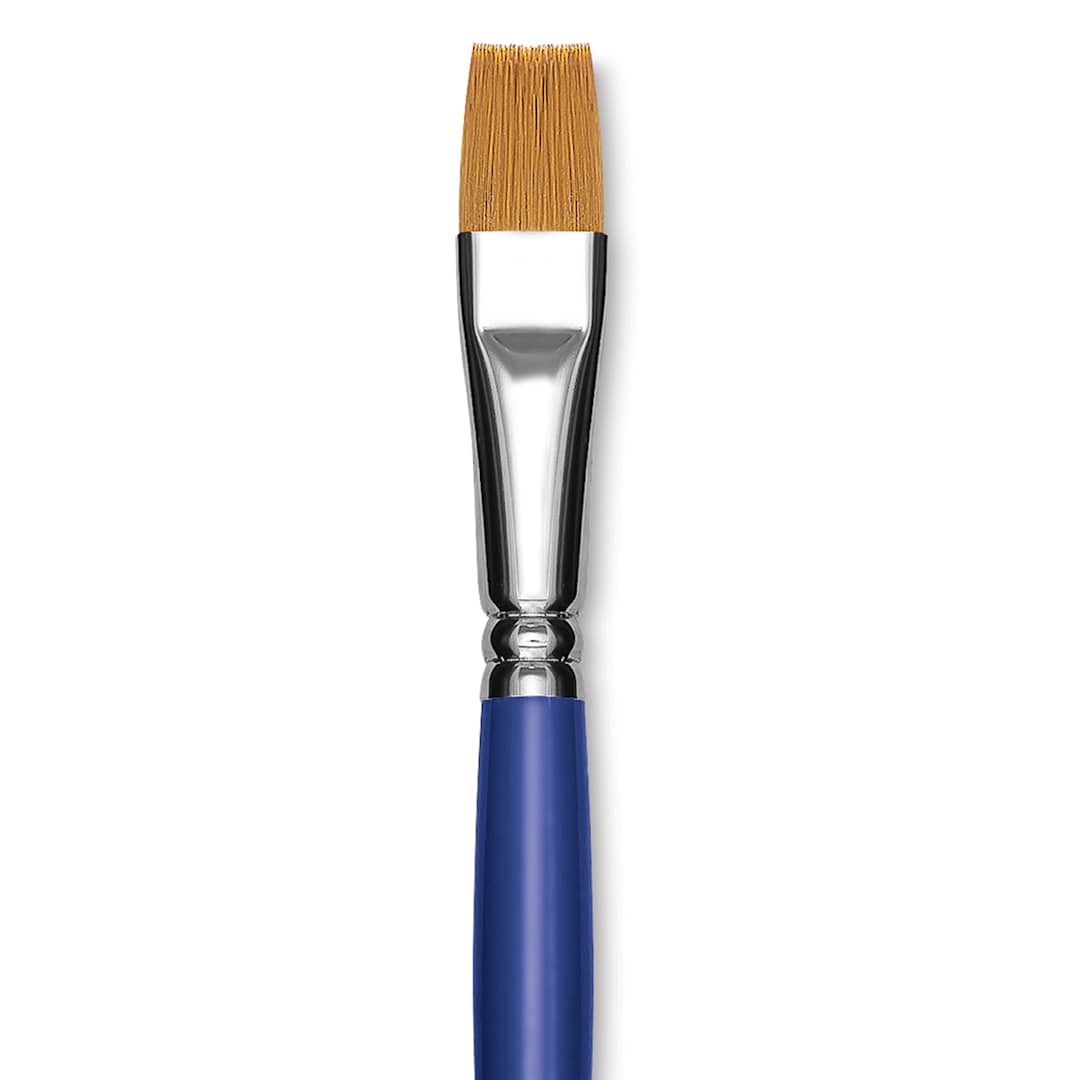 Open in modal - Blick Scholastic Golden Taklon Brush - Bright, Long Handle, Size 14