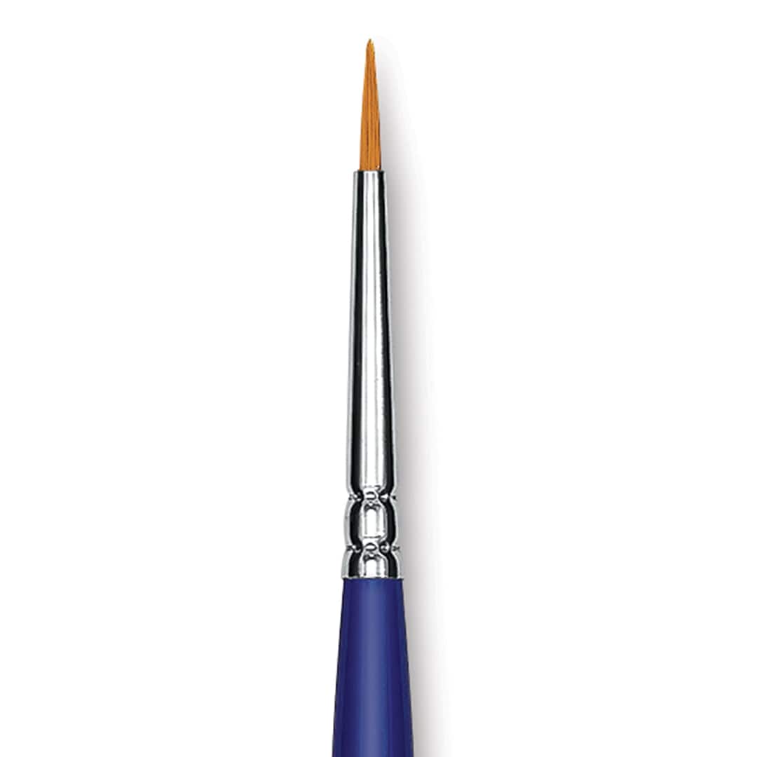 Open in modal - Blick Scholastic Golden Taklon Brush - Round, Long Handle, Size 1 close up