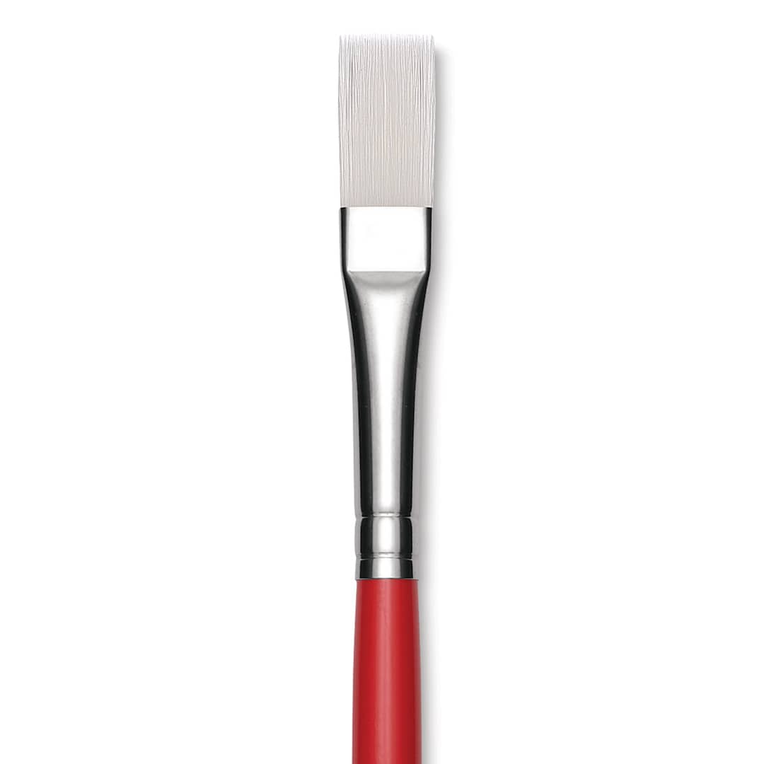 Open in modal - Winsor & Newton University Brush - Flat, Long Handle, Size 6 close-up