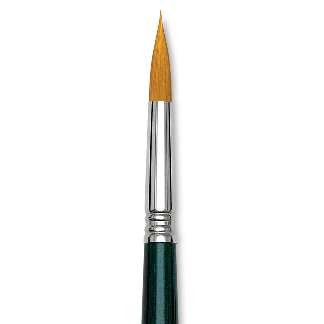 Open in modal - Escoda Barroco Toray Gold Synthetic Brush - Round, Long Handle, Size 16