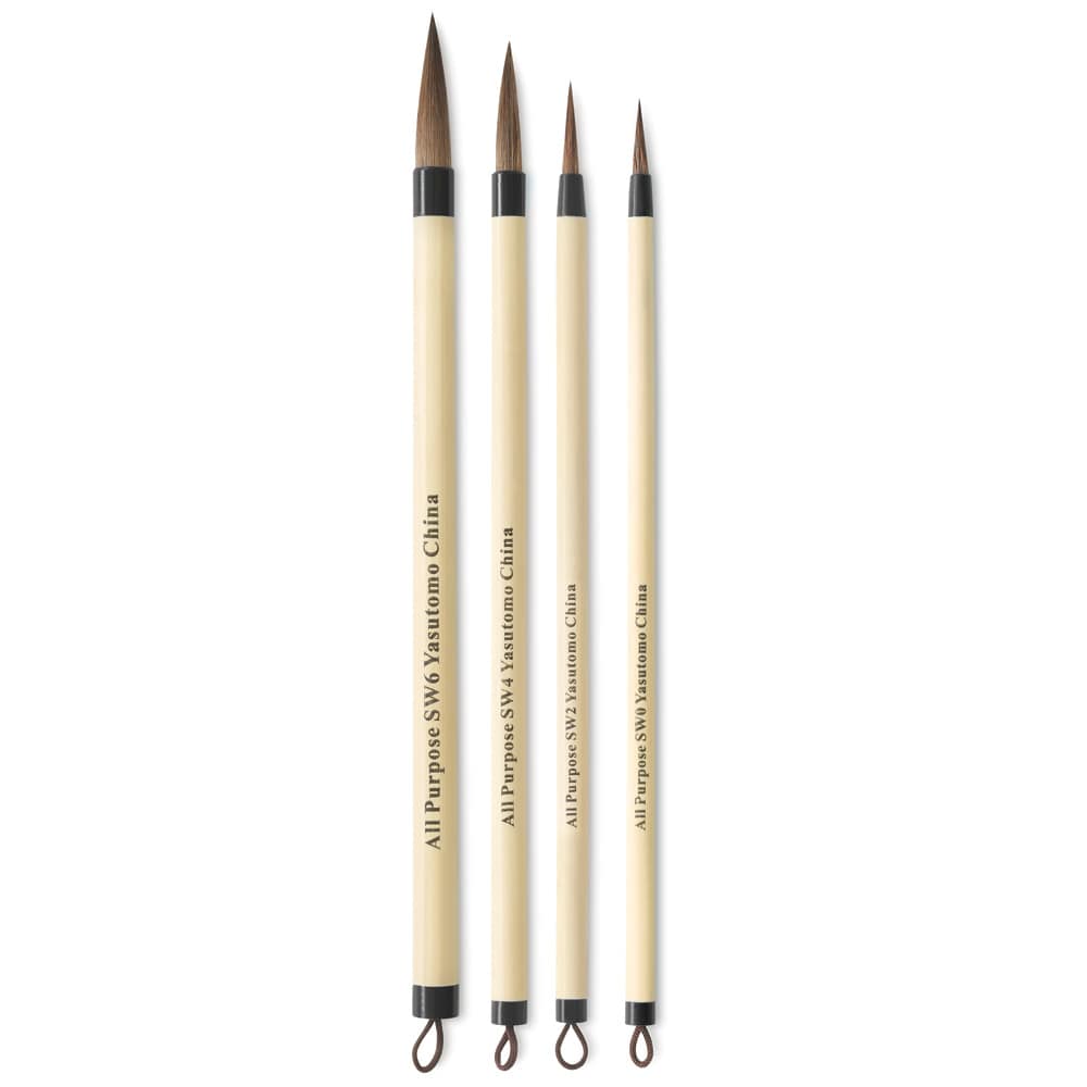 Open in modal - Yasutomo Bamboo Sumi Brush  Assorted Brushes