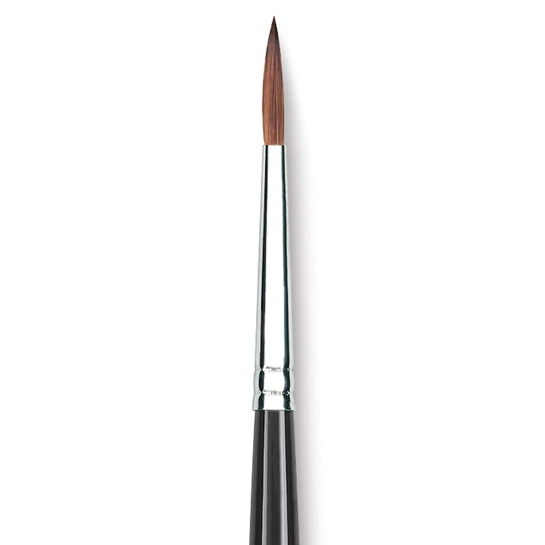 Open in modal - Princeton Series 7050 Kolinsky Sable Round - Size 3, Short Handle close up