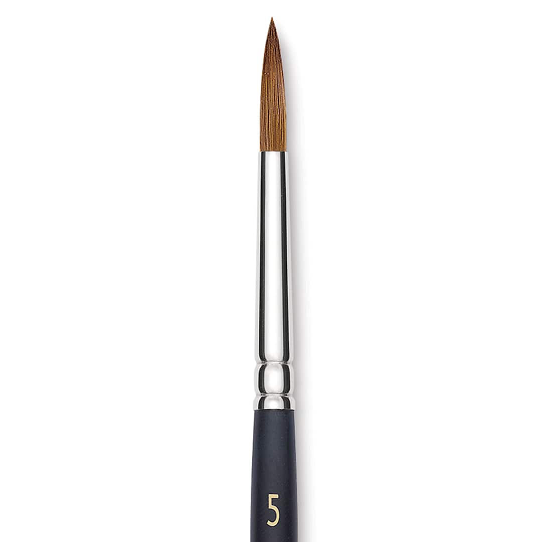 Open in modal - Blick Masterstroke Finest Red Sable Brush - Round, Size 5, Short Handle close-up