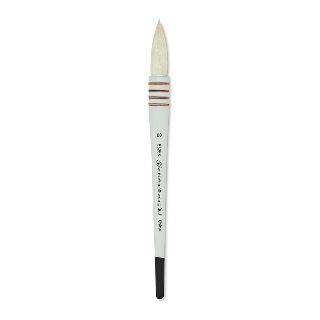 Open in modal - Silver Brush Atelier Quill Series Goat Hair Brush - Size 80, Short Handle