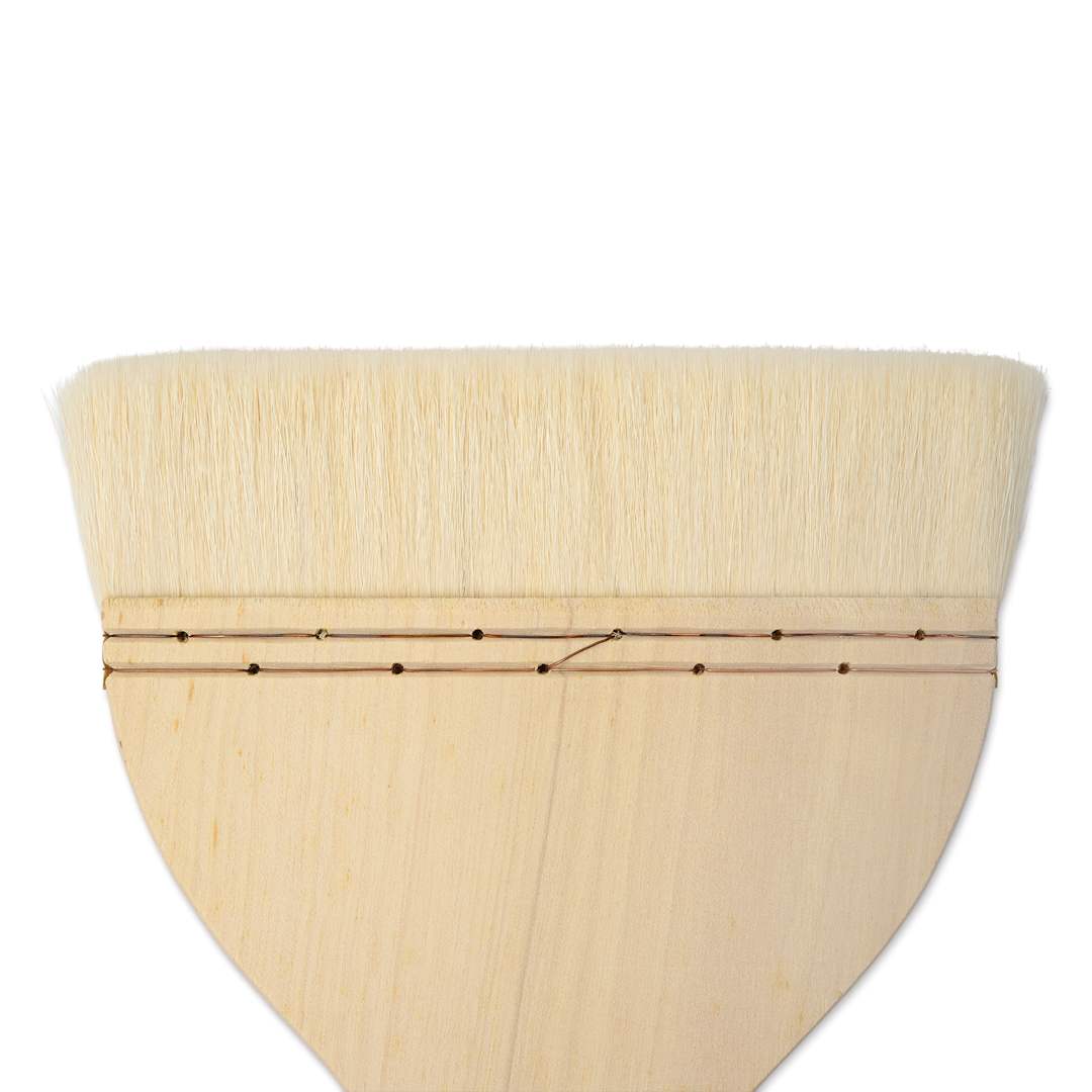 Open in modal - Silver Brush Atelier Flat Hake Brush - Size 80, Long Handle, close-up