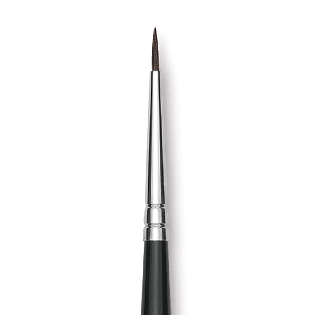 Open in modal - Da Vinci Casaneo Synthetic Squirrel Watercolor Brush - Round, Size 0, Short Handle, Synthetic, close up