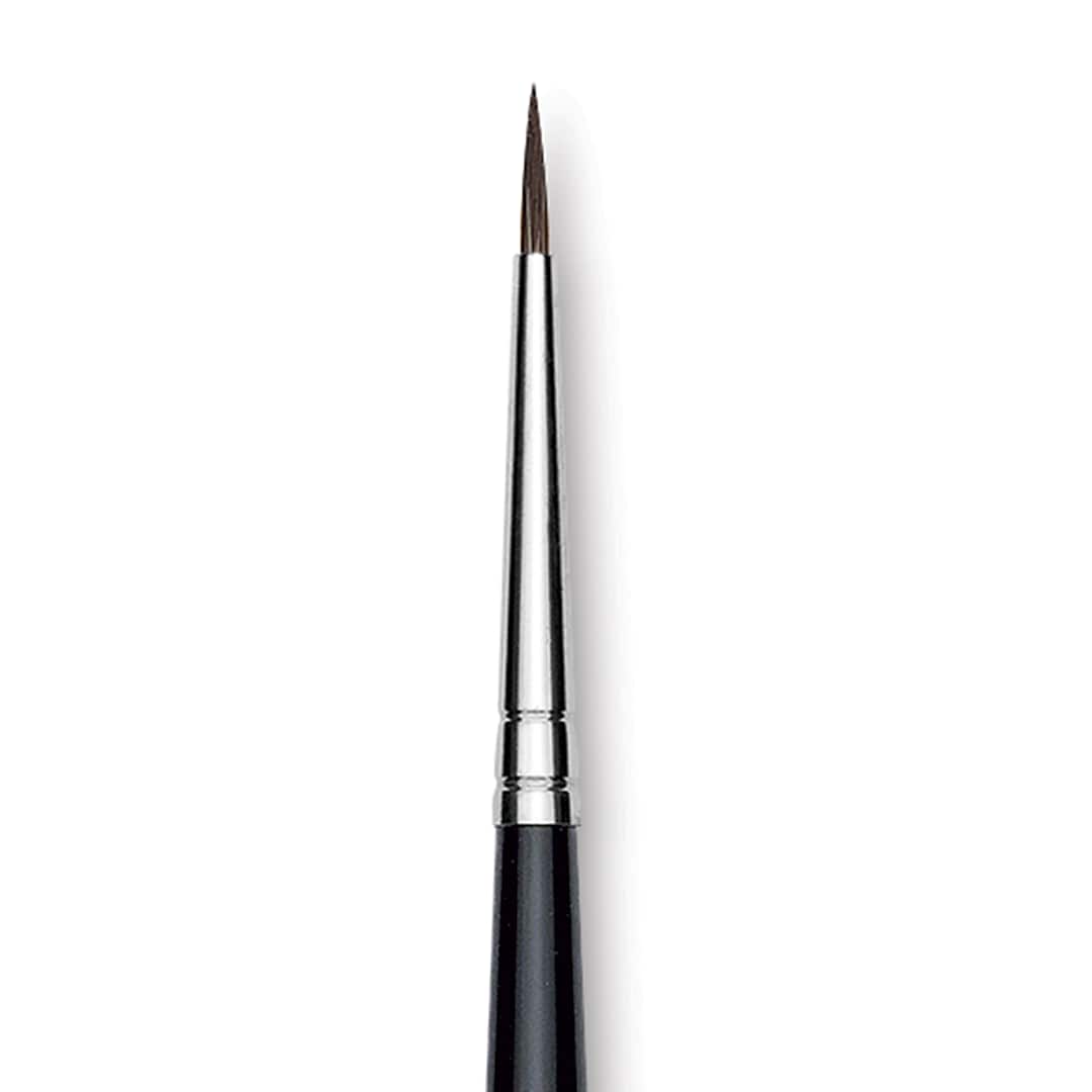 Open in modal - Da Vinci Casaneo Synthetic Squirrel Watercolor Brush - Round, Size 1, Short Handle, Synthetic, close up