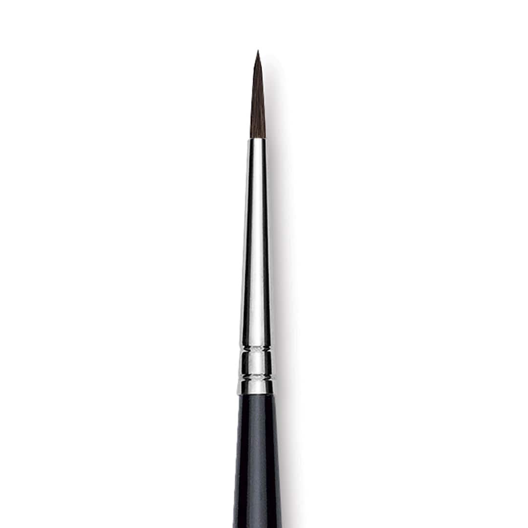 Open in modal - Da Vinci Casaneo Synthetic Squirrel Watercolor Brush - Round, Size 2, Short Handle, Synthetic, close up