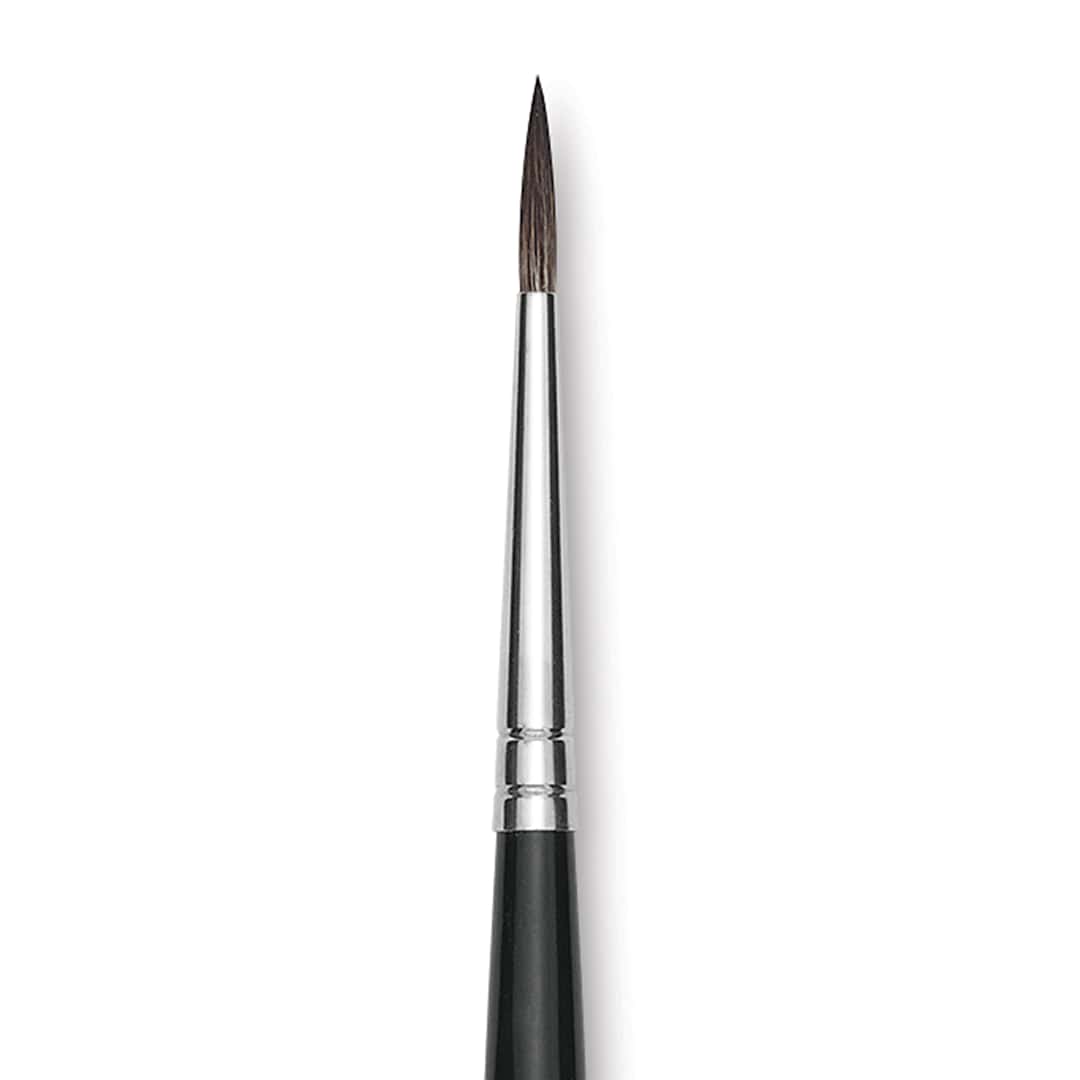 Open in modal - Da Vinci Casaneo Synthetic Squirrel Watercolor Brush - Round, Size 3, Short Handle, Synthetic, close up