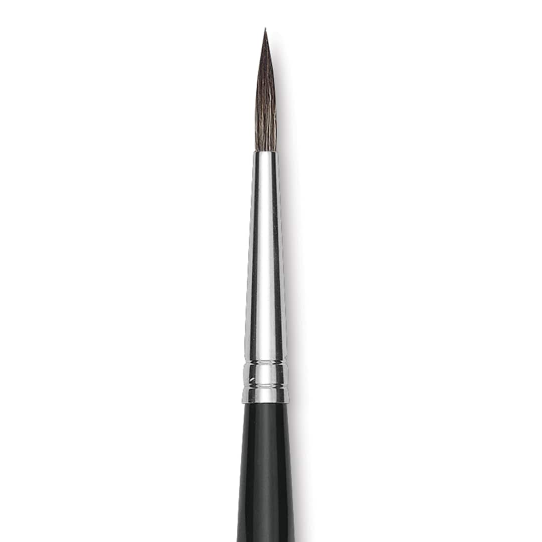 Open in modal - Da Vinci Casaneo Synthetic Squirrel Watercolor Brush - Round, Size 5, Short Handle, Synthetic, close up