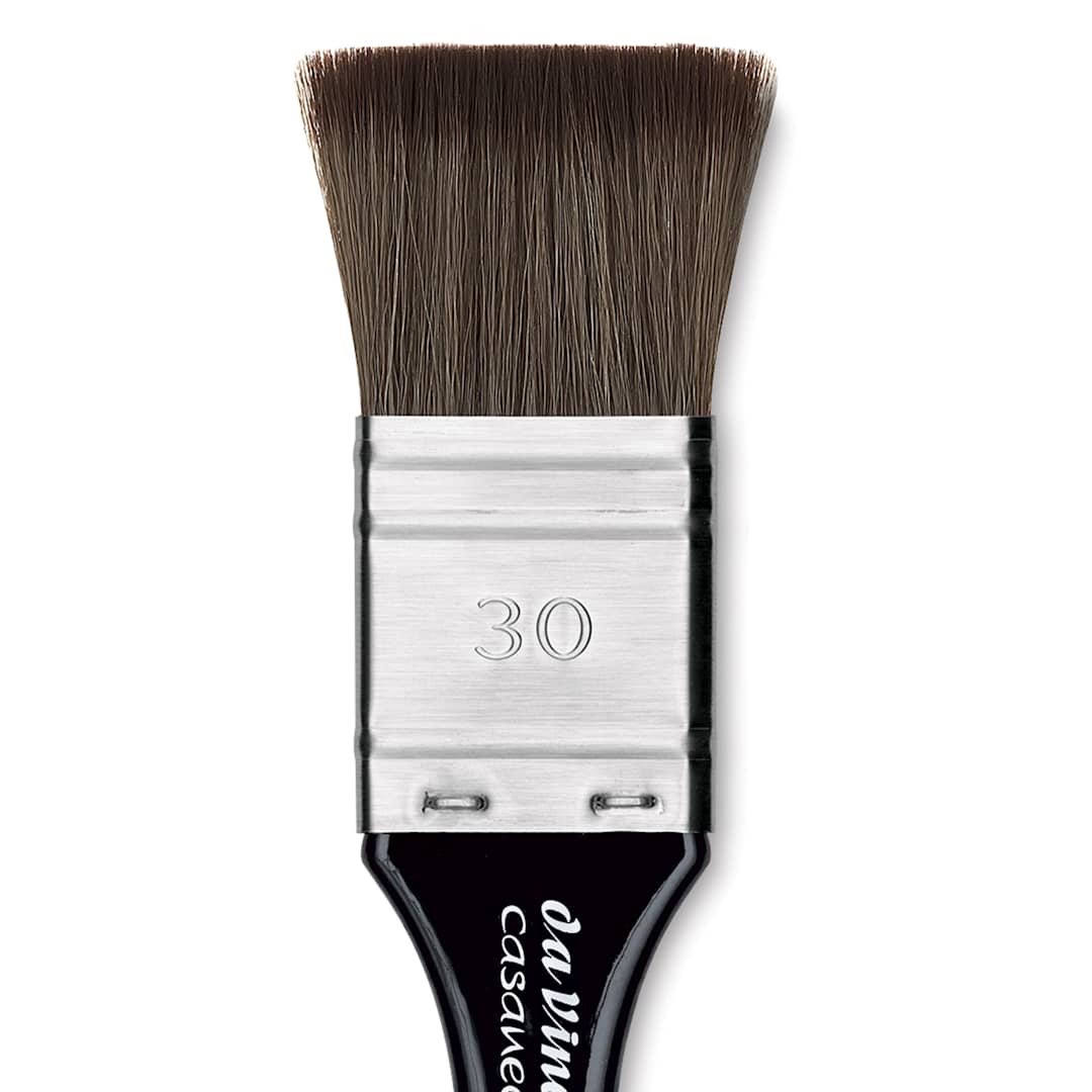 Open in modal - Da Vinci Casaneo Synthetic Squirrel Watercolor Brush - Mottler, Size 30, Short Handle, Synthetic, close up