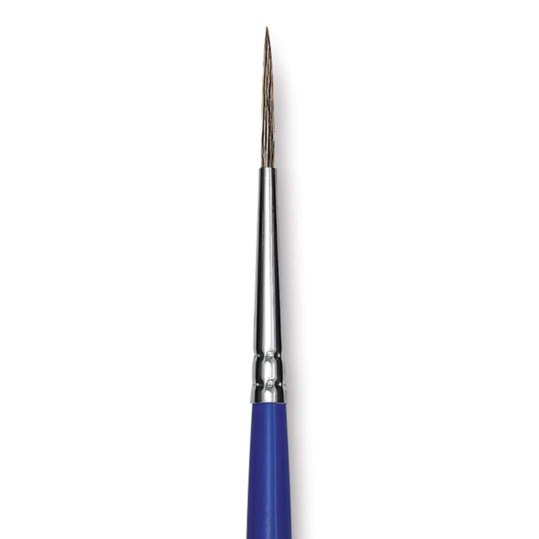 Open in modal - Blick Scholastic Ox Hair Brush - Script, Short Handle, Size 0 close up