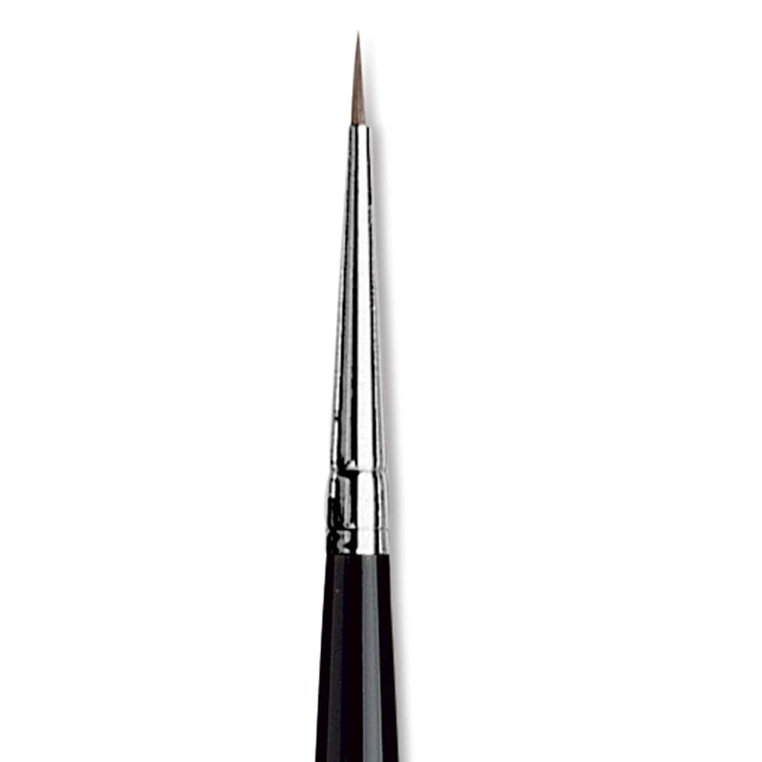 Open in modal - Da Vinci Maestro Kolinsky Sable Brush - Round, Short Handle, Size 0 close up