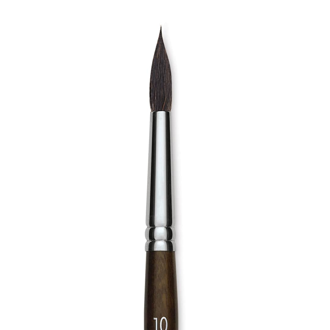 Open in modal - Blick Studio Natural Squirrel Brush - Round, Black Handle, Size 10 close up