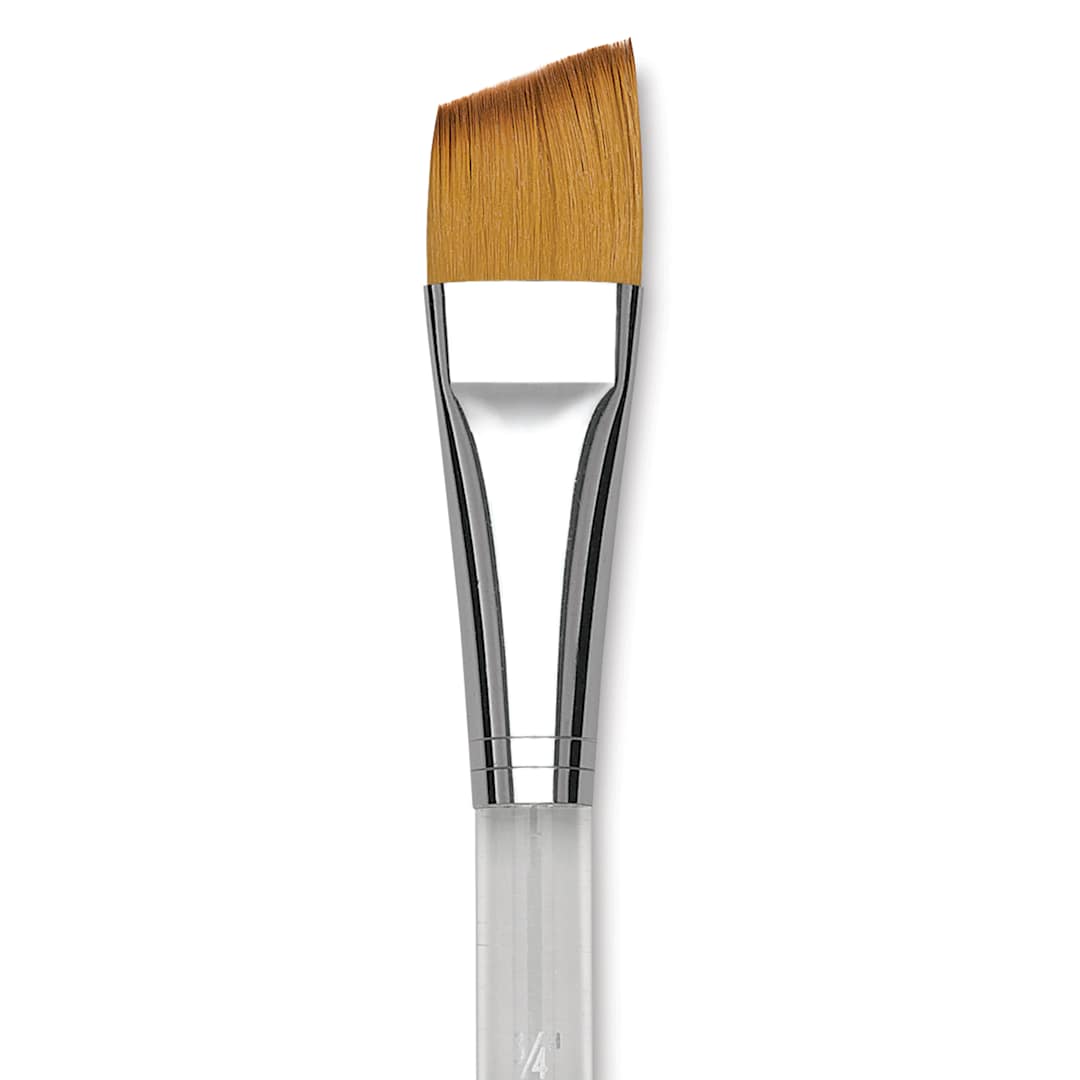 Open in modal - Blick Studio Short Handle Synthetic Brush - Angular Wash, Short Handle, 3/4", close up