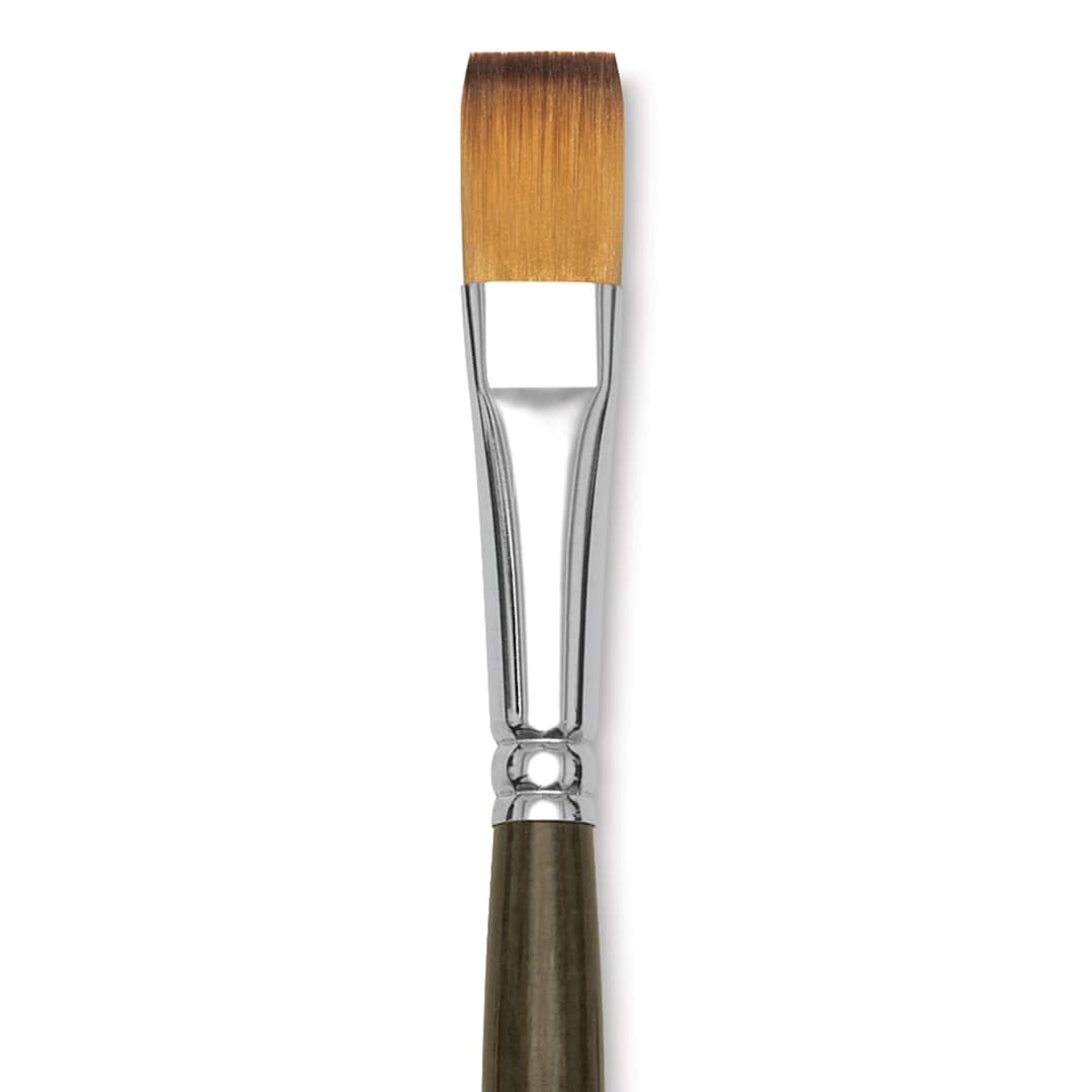 Open in modal - Blick Studio Short Handle Synthetic Brush - One-Stroke Wash, Short Handle, 1/2", close up