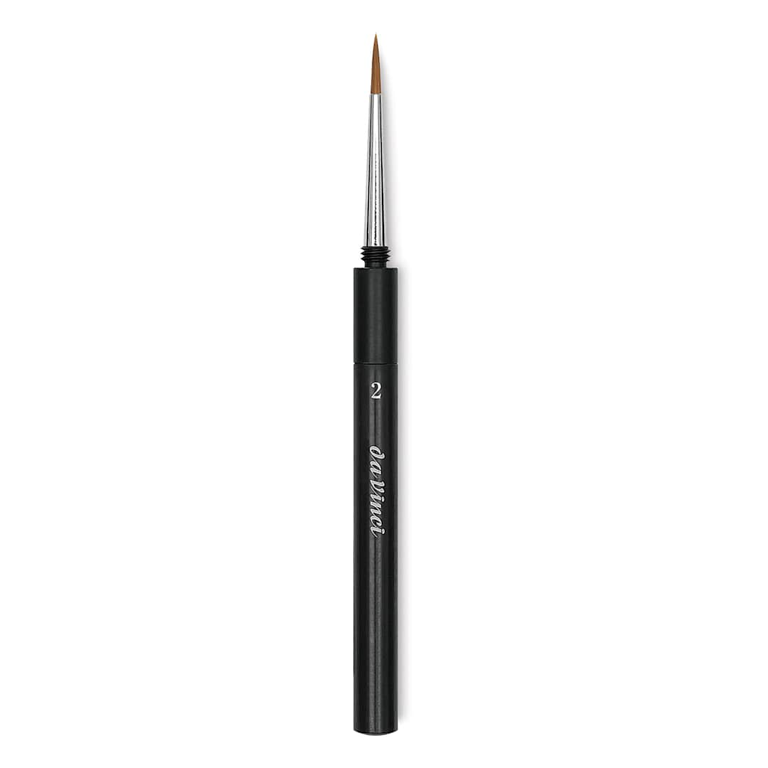 Open in modal - Da Vinci Cosmotop Spin Brush - Travel Brush, Extra Short Handle, Size 2