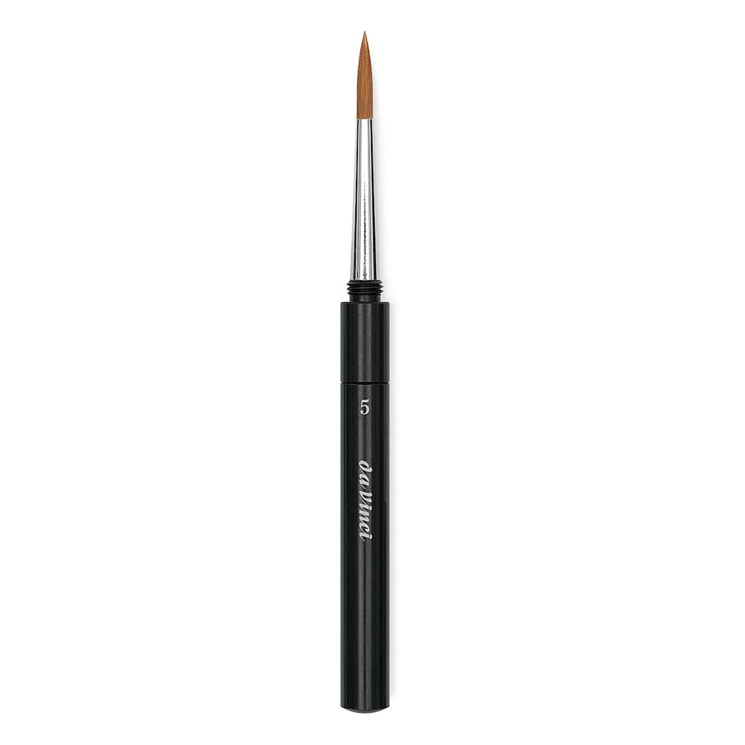 Open in modal - Da Vinci Cosmotop Spin Brush - Travel Brush, Extra Short Handle, Size 5