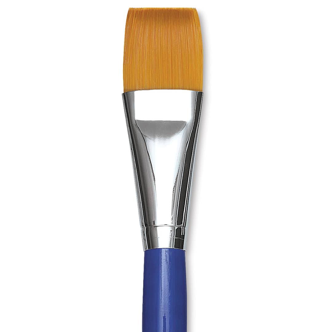 Open in modal - Blick Scholastic Short Handle Golden Taklon Brush - Flat Wash, Size 1"