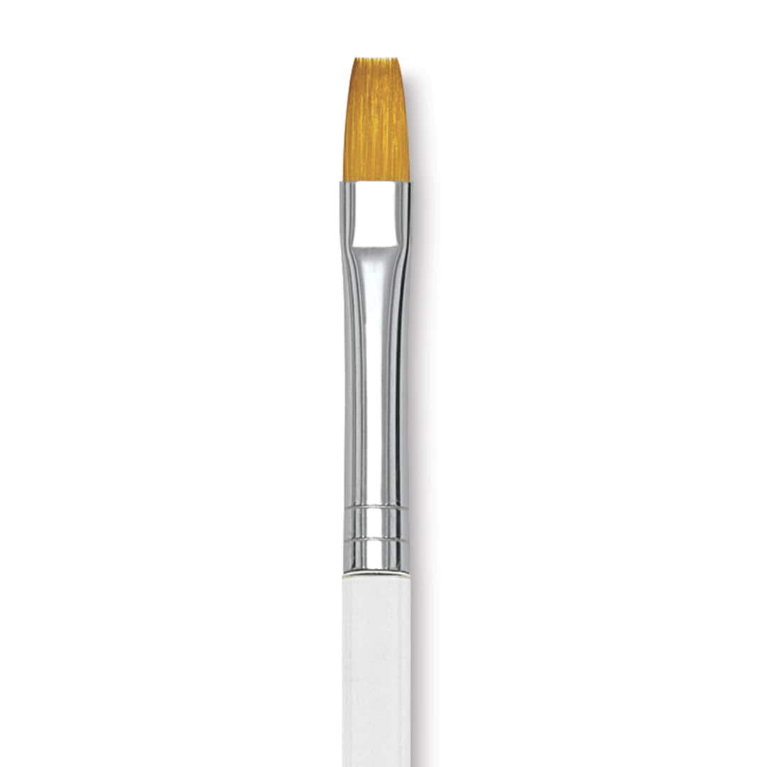 Open in modal - Blick Scholastic Short Handle Golden Taklon Brush - Flat Foot, Size 1/4"