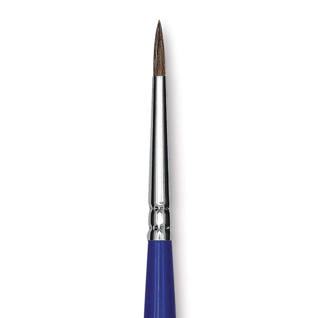 Open in modal - Blick Scholastic Camel Hair Brush - Round, Short Handle, Size 1 close up
