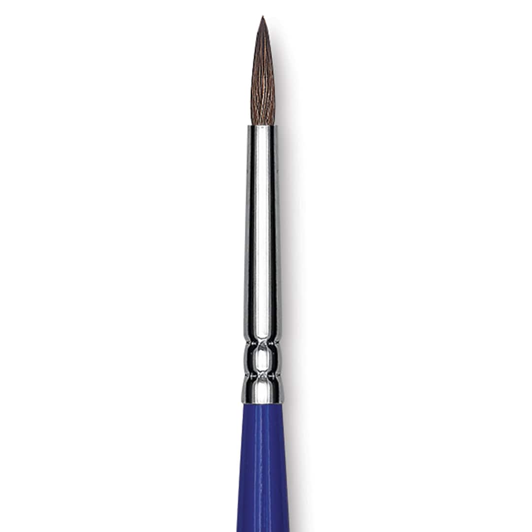 Open in modal - Blick Scholastic Camel Hair Brush - Round, Short Handle, Size 2 close up