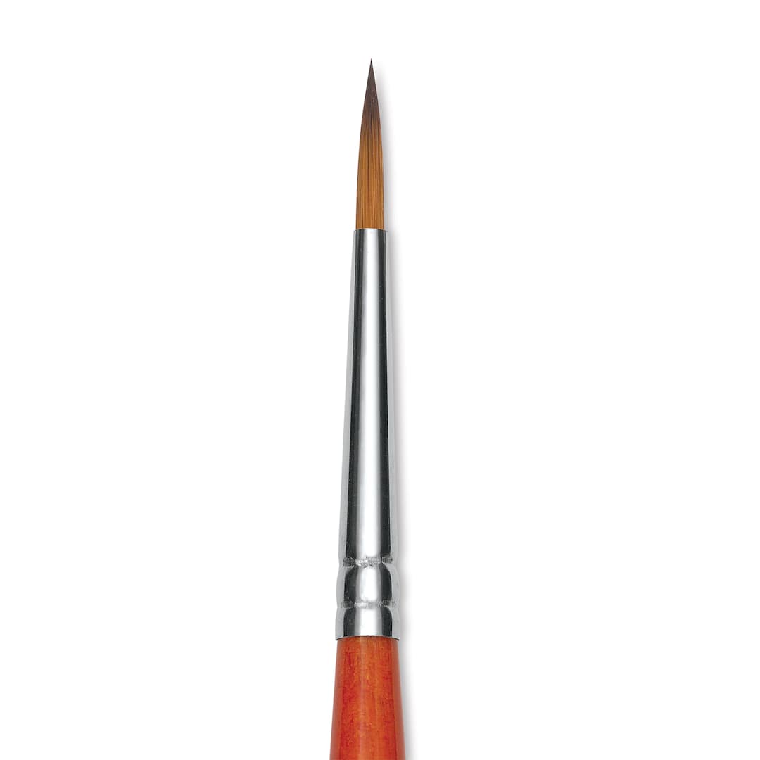 Open in modal - Raphael Golden Kaerell Brush - Pointed Round, Short Handle, Size 1, close-up