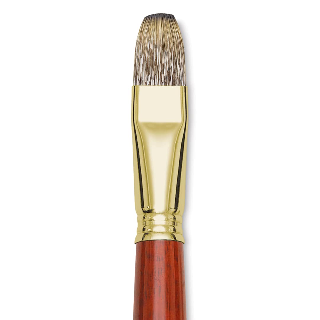 Open in modal - Blick Master Synthetic Brush - Bright, Long Handle, Size 18, close-up