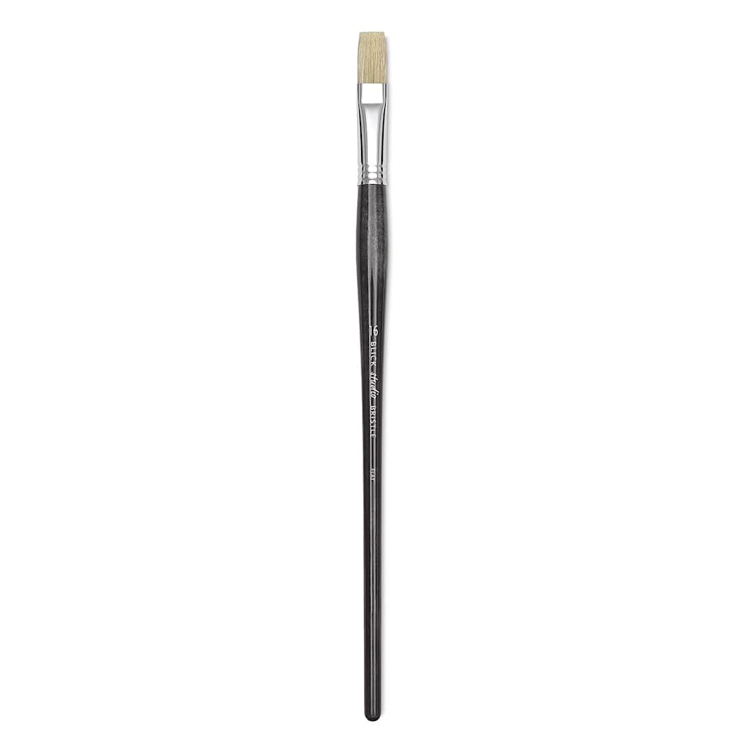 Open in modal - Blick Studio Bristle Brush - Flat, Long Handle, Size 16