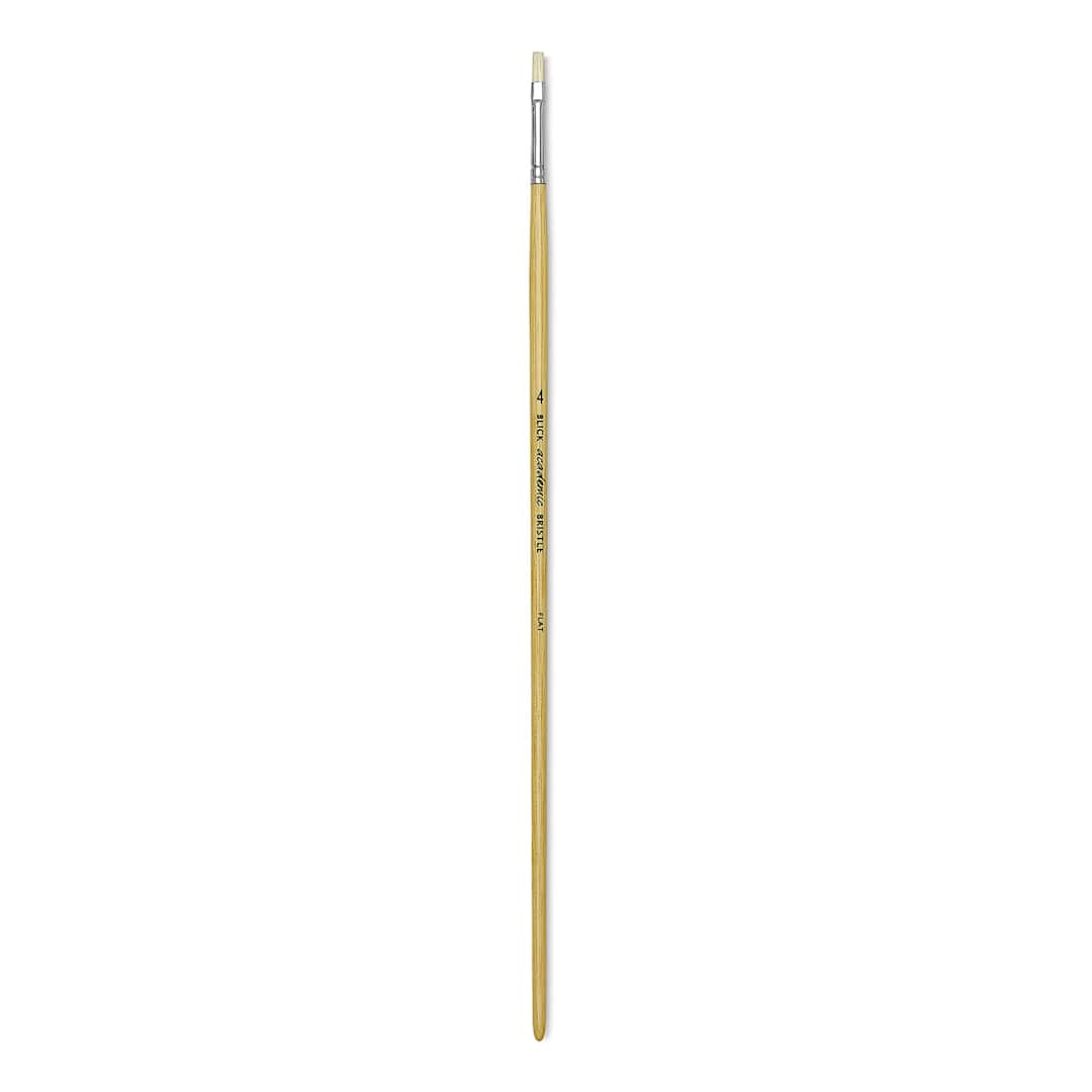Open in modal - Blick Academic Bristle Brush - Flat, Long Handle, Size 4