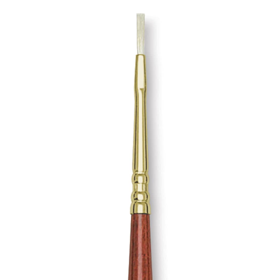 Open in modal - Blick Master Bristle Brush - Flat, Long Handle, Size 0 close up