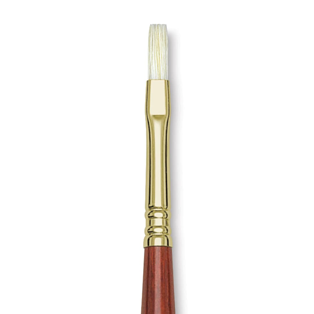 Open in modal - Blick Master Bristle Brush - Flat, Long Handle, Size 4 close up