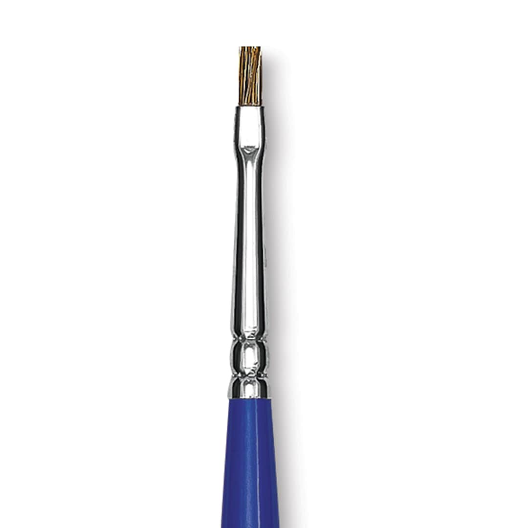 Open in modal - Blick Scholastic Ox Hair Brush - Bright, Long Handle, Size 1 close up