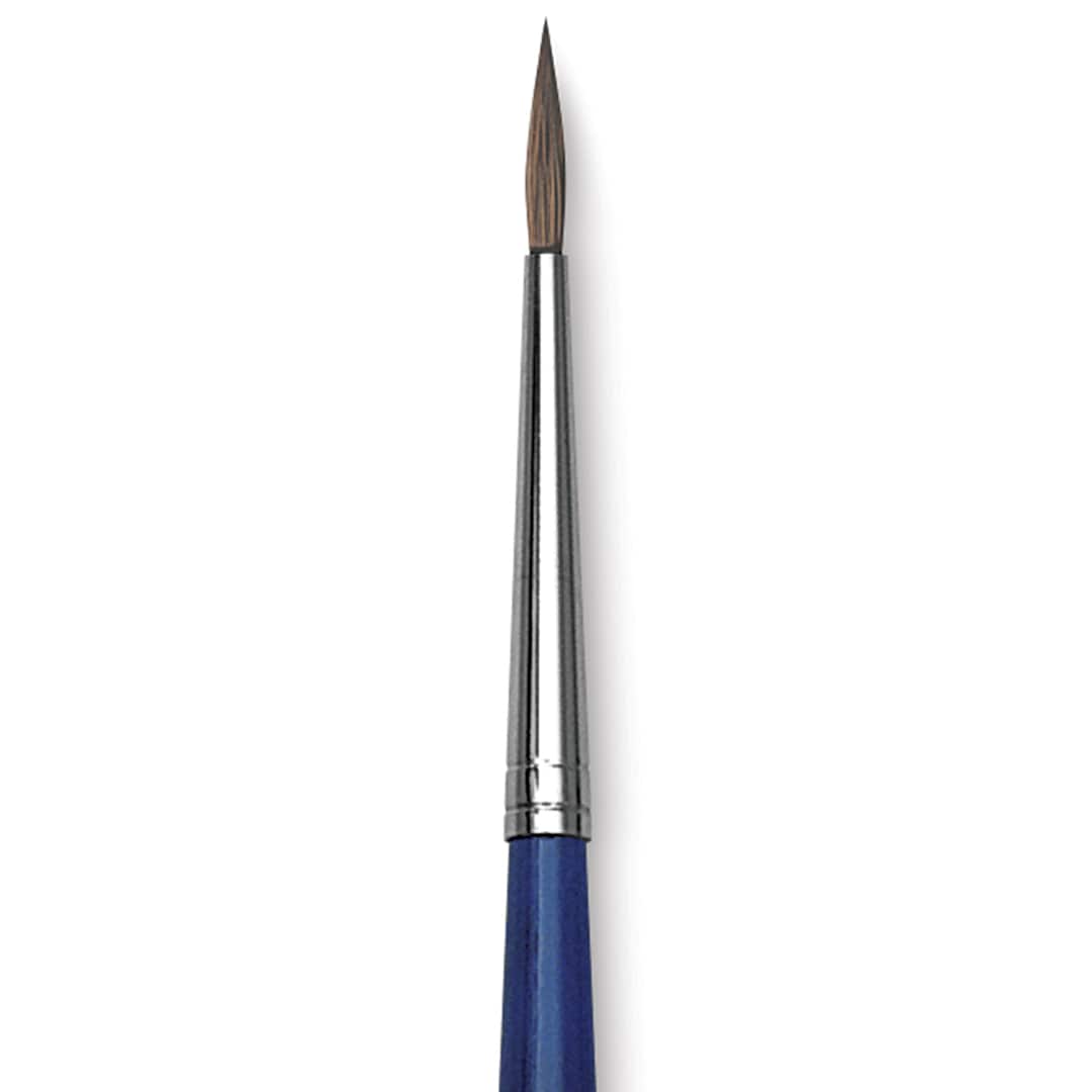 Open in modal - Blick Scholastic Red Sable Brush - Round, Long Handle, Size 2 close up