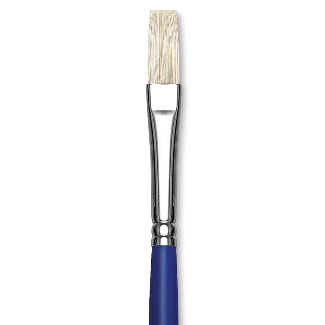 Open in modal - Blick Scholastic White Bristle Brush - Flat, Size 10 close up