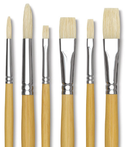 Open in modal - Blick Academic White Bristle Set of 6, Large (Close-up)