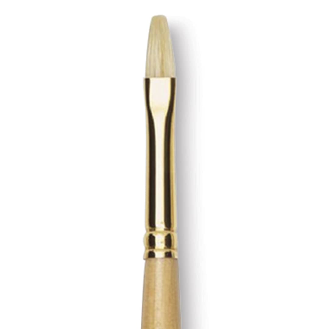 Open in modal - Raphaël D'Artigny Interlocked White Bristle Brush - Flat, Long Handle, Size 2